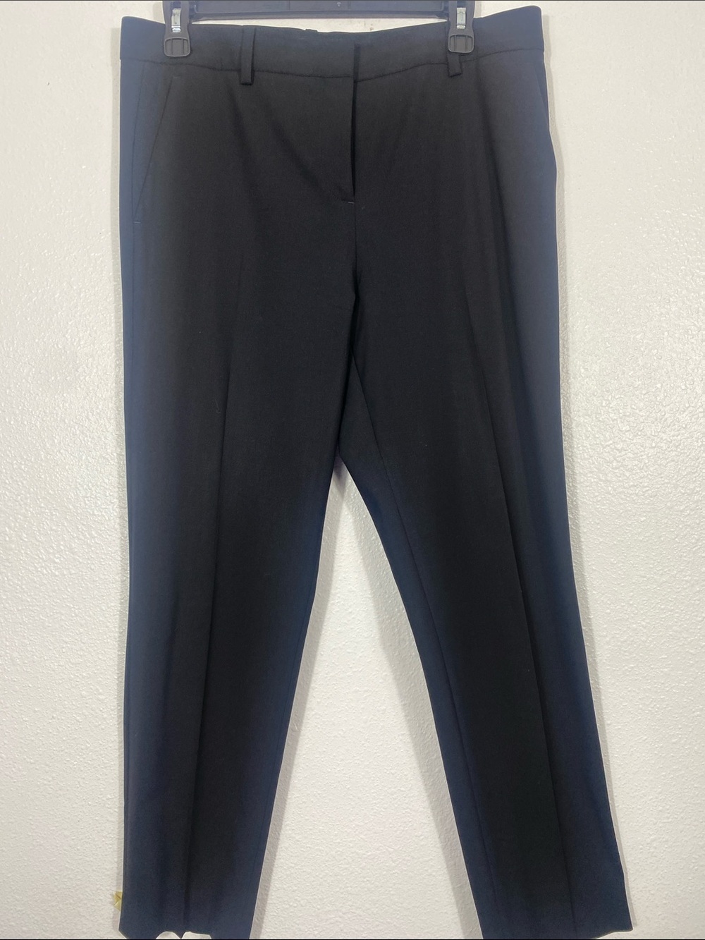 Theory Black Tailored Straight-Leg Trousers Size 6 Shell 96% Wool 4% Elastane - Picture 4 of 16